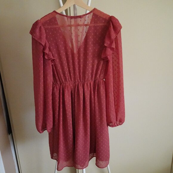ZARA Sheer Flowy Short Pink Dress Size Small - Picture 3 of 5